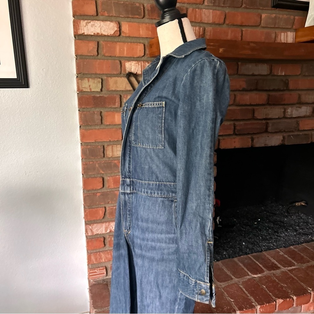 NWT Lee Modern Vintage x Free People Union Alls Cover Alls in Grass Seed Sz S - Picture 7 of 12